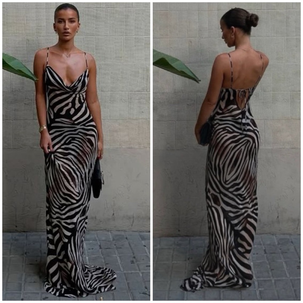 Rat & Boa Majel Maxi Dress Zebra NWT - Picture 3 of 12